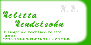 melitta mendelsohn business card